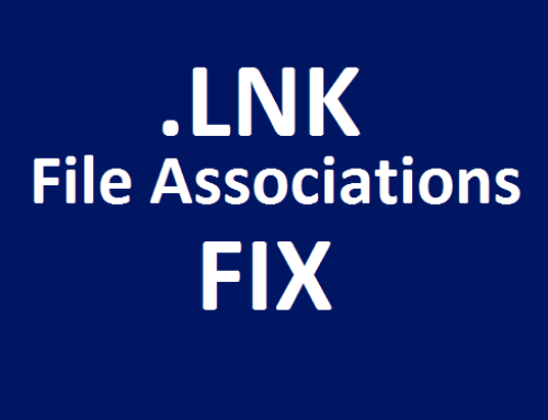 Shortcut .LNK File associations changed or broken FIX