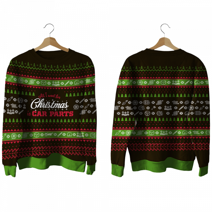 CAR PARTS UGLY CHRISTMAS SWEATER