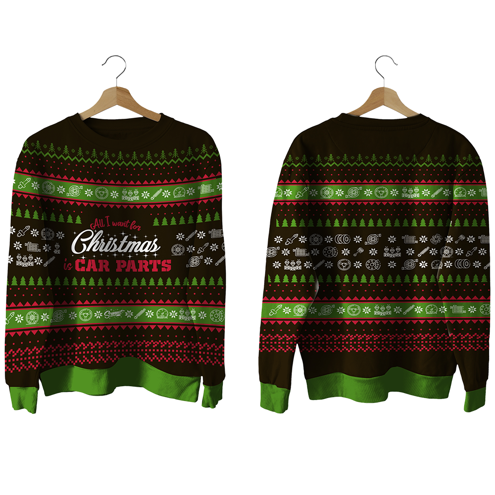 CAR PARTS UGLY CHRISTMAS SWEATER